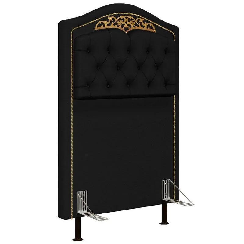 Cabeceira Cama Box Solteiro 90Cm Corano Preto