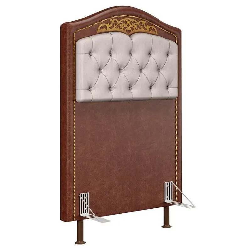 Cabeceira Cama Box Solteiro 90Cm Imperial J02 Facto Marrom/Bege
