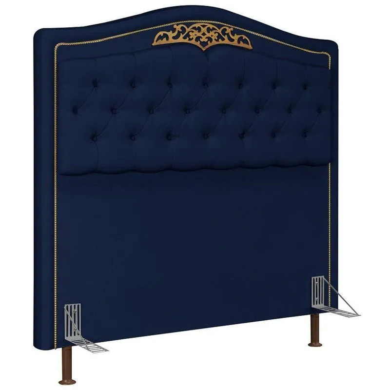 Cabeceira Cama Box Casal 140Cm Suede Azul