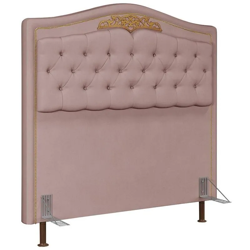 Cabeceira Cama Box Casal Queen 160Cm Imperial Veludo J02 Rosê