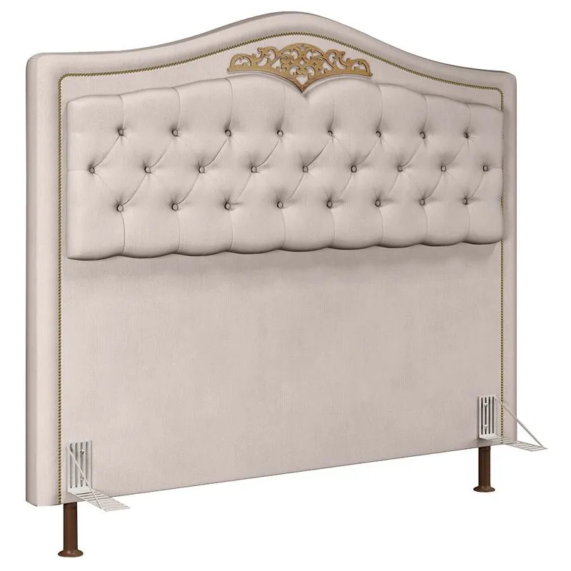 Cabeceira Cama Box Casal King 195cm Imperial Veludo J02 Bege - Mpozenato