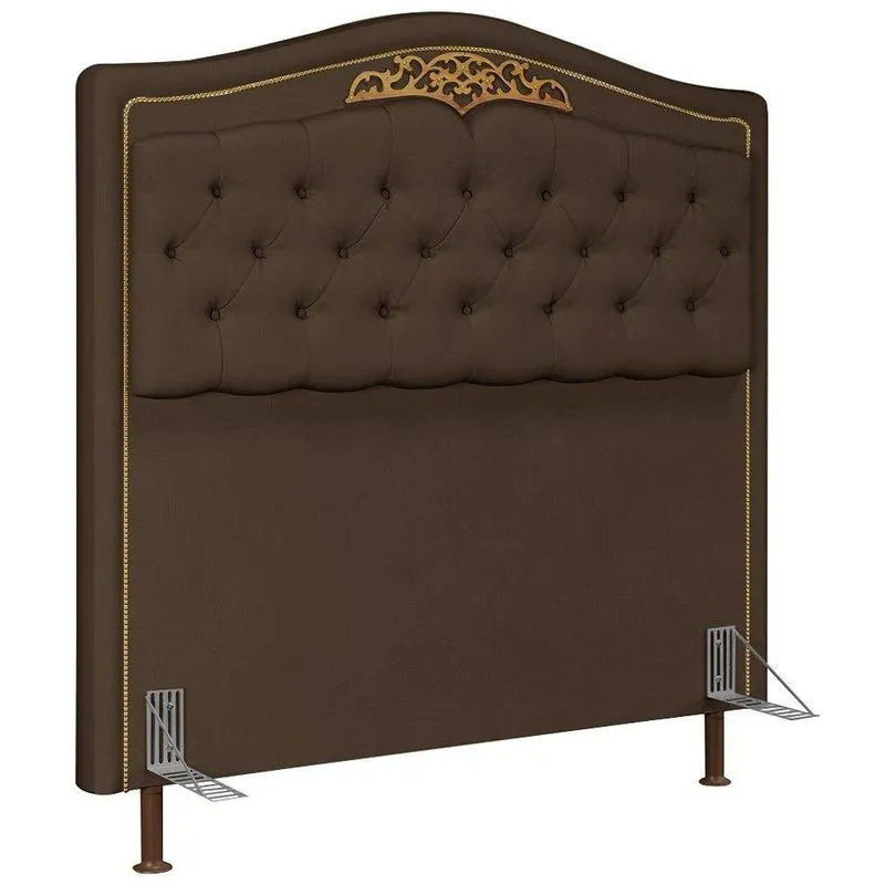 Cabeceira Cama Box Casal 195Cm Suede Chocolate