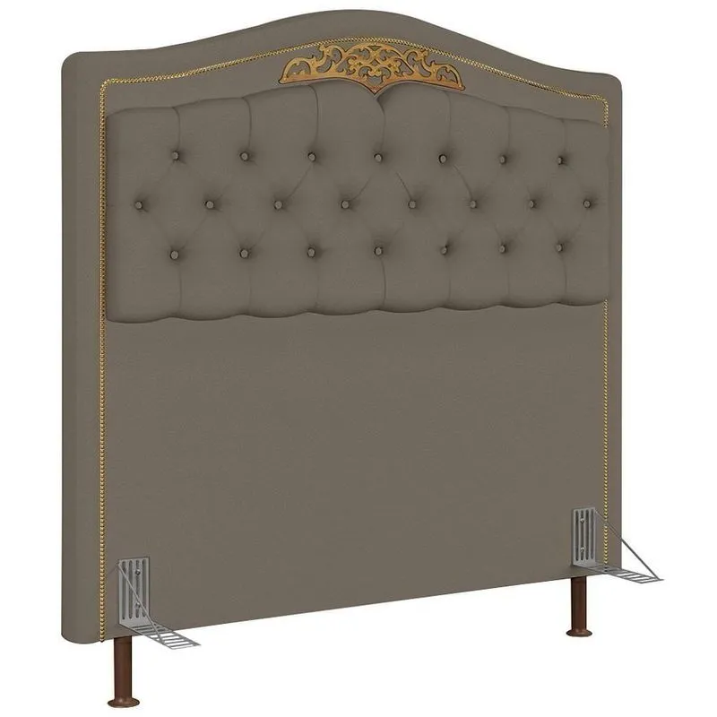 Cabeceira Cama Box Casal King 195cm Com Tachas Imperial J02 Sintético Areia - Mpozenato