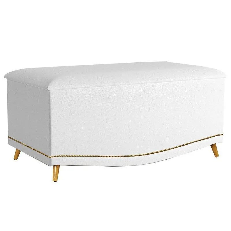 Calçadeira Baú Solteiro 90Cm Corano Branco