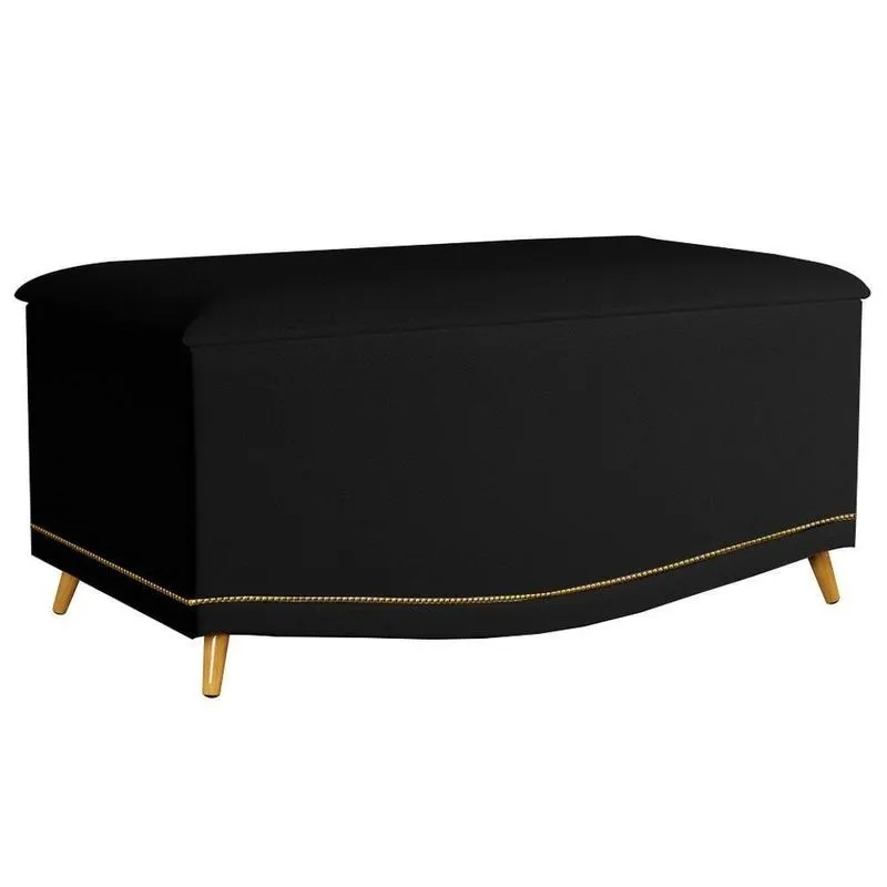 Calçadeira Baú Solteiro 90cm Imperial J02 Corano Preto