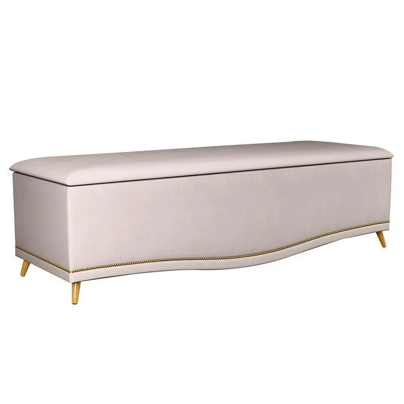 Calçadeira Baú 160Cm Suede Bege