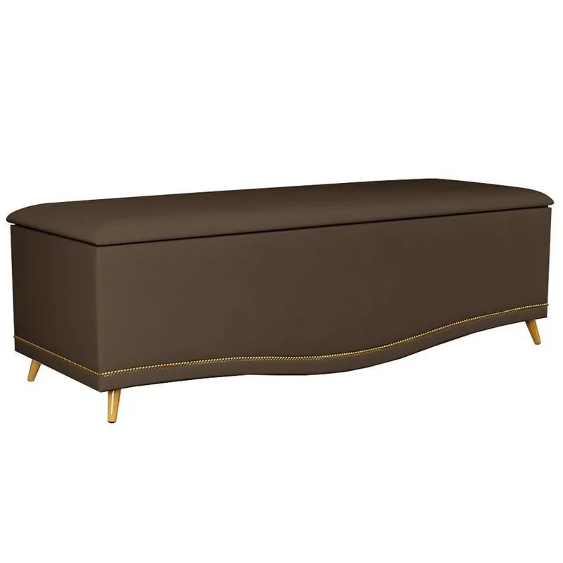 Calçadeira Baú Queen 160cm Imperial J02 Suede Chocolate