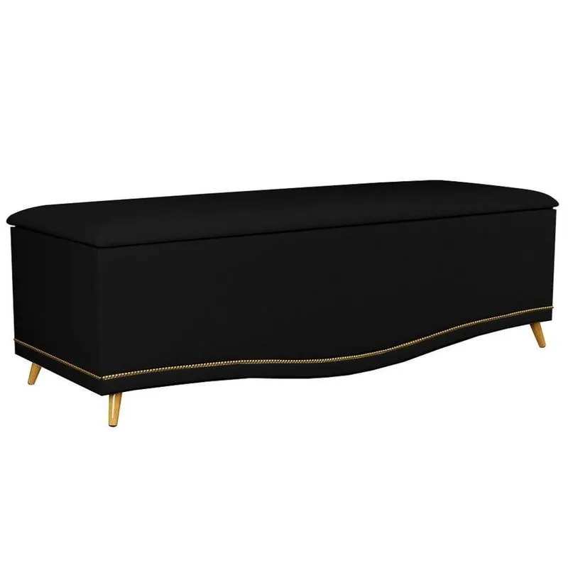 Calçadeira Baú Queen 160cm Imperial J02 Corano Preto