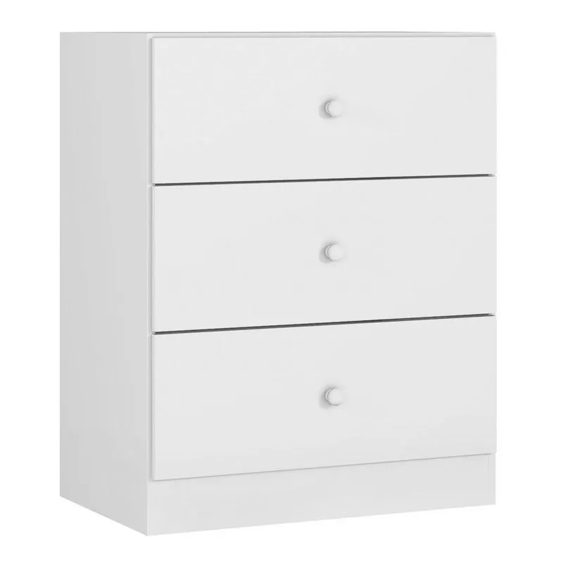 Cômoda Infantil Para Quarto De Bebê 03 Gavetas Branco