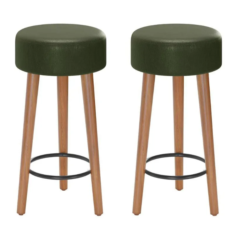Kit 02 Banquetas Baixa Cozinha Paris D-33 Verde