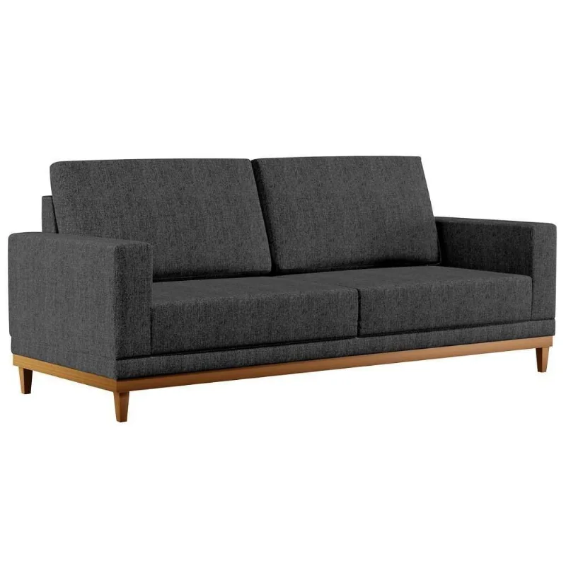 Sofá Living 145cm 2 Lugares Kayrós D05 Linho Chumbo - Mpozenato