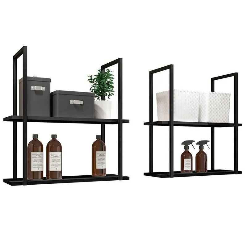 Kit 2 Prateleiras Loft D09 Preto