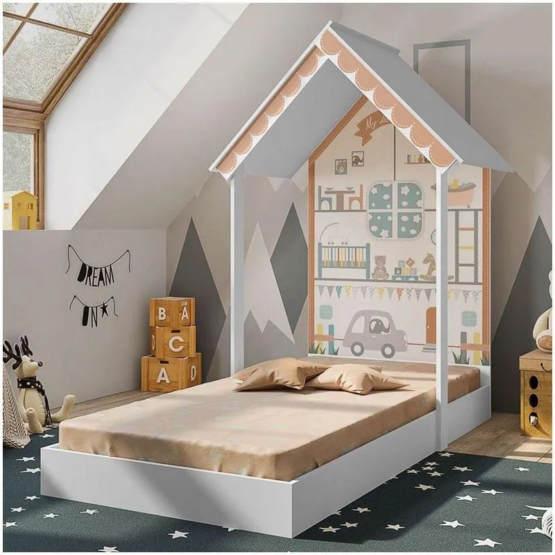 Mini Cama Infantil Casinha Montessoriana Mdf Sem Colchão P13 Child Branco