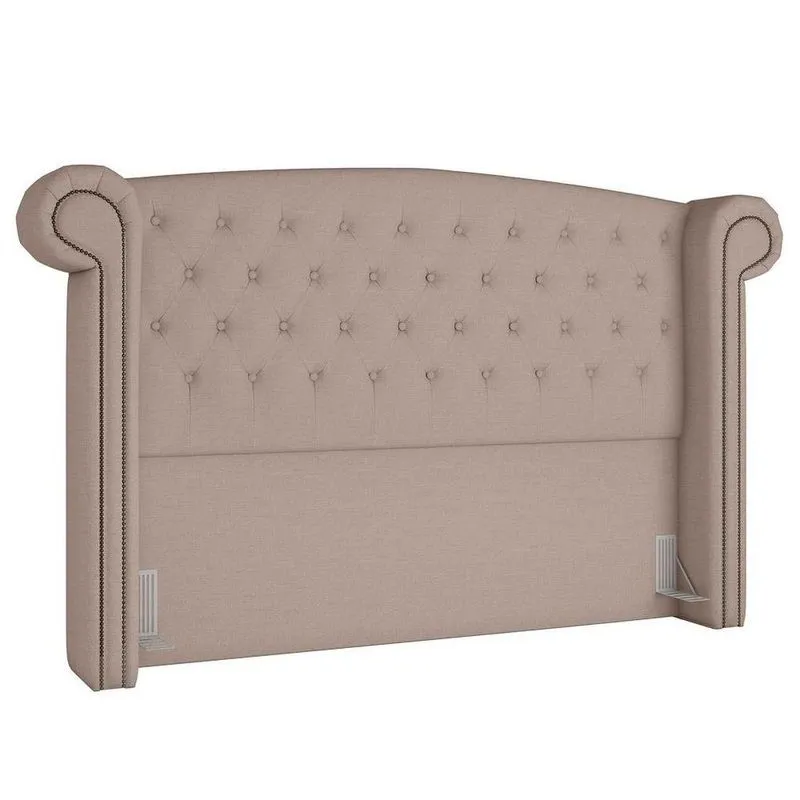 Cabeceira Cama Box Casal Queen 160cm Provença P02 Linho Bege Cru