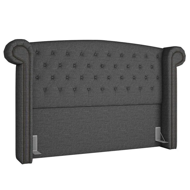 Cabeceira Cama Box Casal Queen 160cm Provença P02 Linho Chumbo