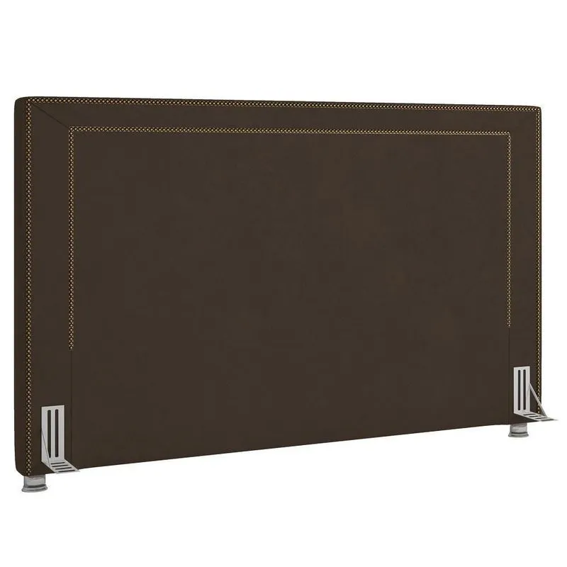 Cabeceira Cama Box Casal Queen 160cm Mali P02 Veludo Marrom - Mpozenato