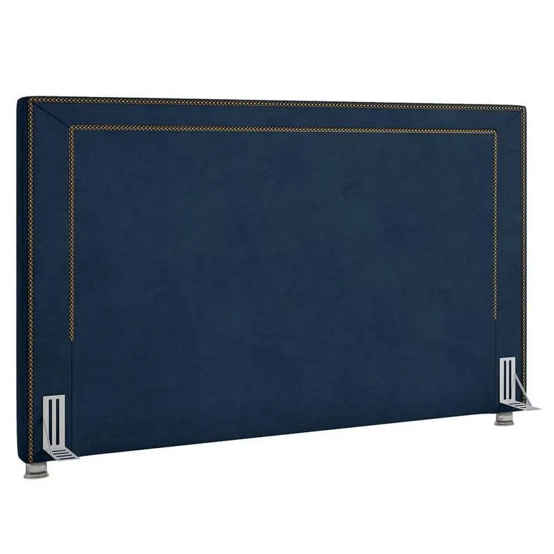 Cabeceira Cama Box Casal Queen 160cm Mali P02 Veludo Azul Marinho