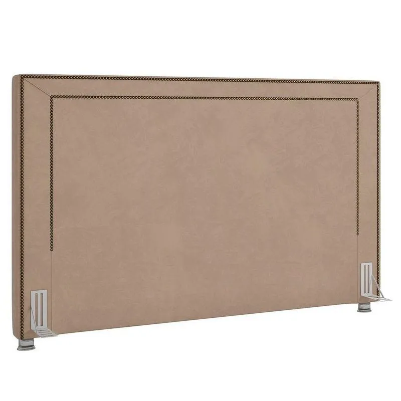 Cabeceira Cama Box Casal King 195cm Mali P02 Veludo Bege