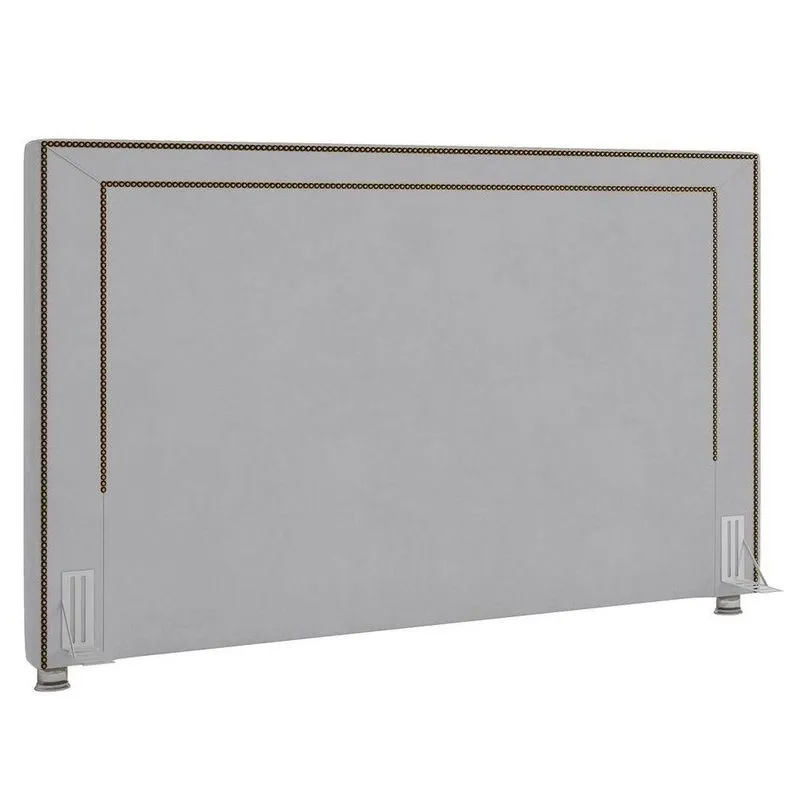 Cabeceira Cama Box Casal King 195cm Mali P02 Veludo Cinza