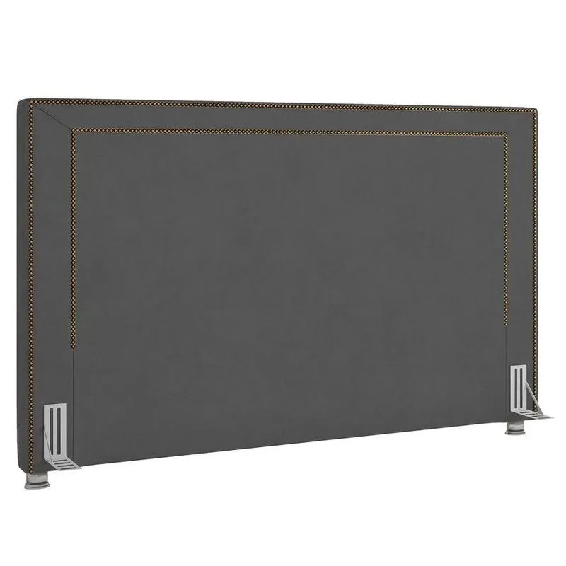 Cabeceira Cama Box Casal King 195cm Mali P02 Veludo Chumbo - Mpozenato