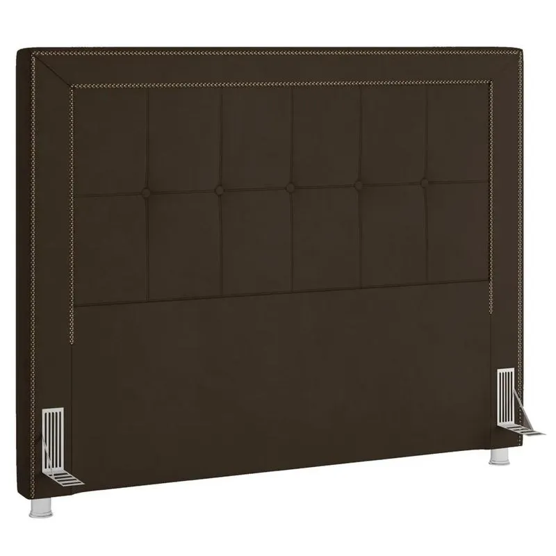 Cabeceira Cama Box Casal 140cm Paolla Z37 Veludo Marrom - Mpozenato