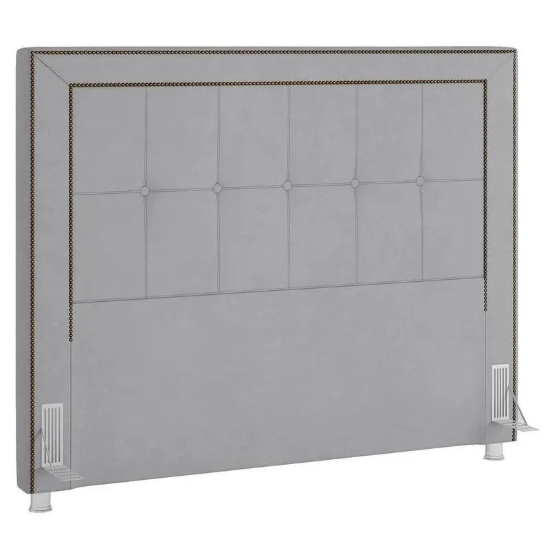 Cabeceira Cama Box Casal Queen 160Cm Paolla P02 Veludo Cinza