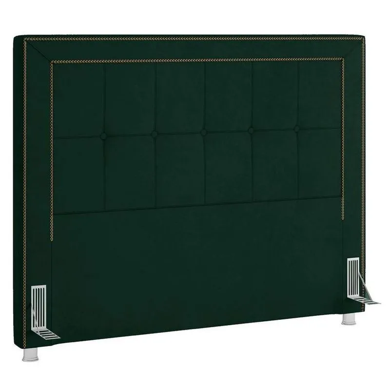 Cabeceira Cama Box Casal Queen 160cm Paolla P02 Veludo Verde Musgo