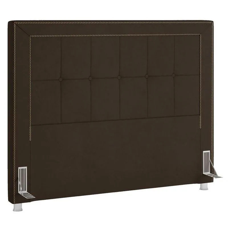 Cabeceira Cama Box Casal King 195cm Paolla P02 Veludo Marrom