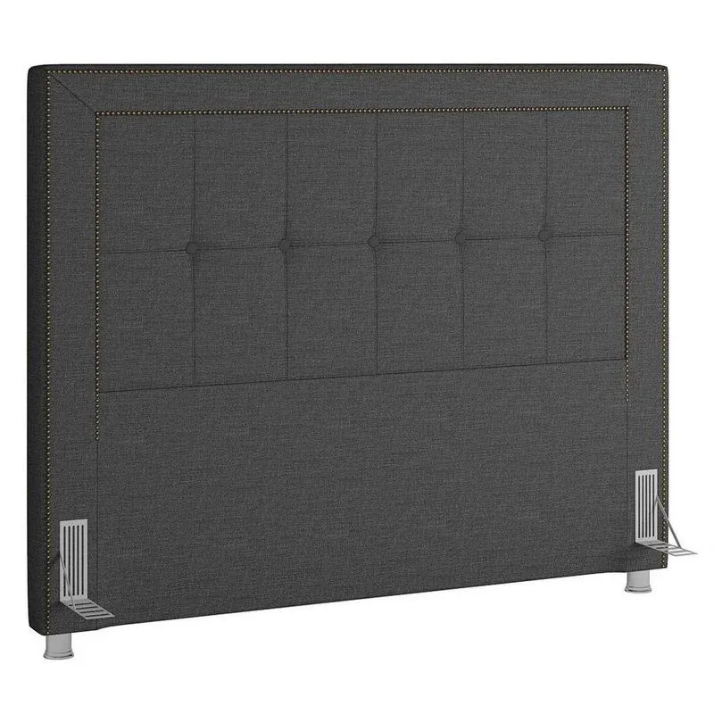Cabeceira Cama Box Casal King 195cm Paolla P02 Linho Chumbo - Mpozenato