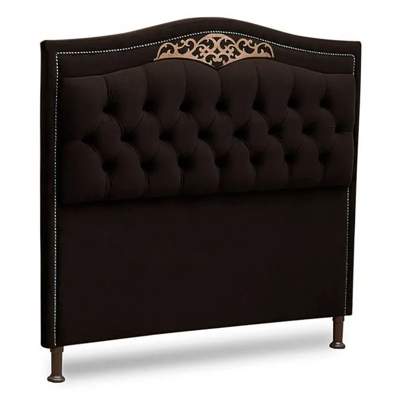 Cabeceira Estofada Box Casal Queen Size 160cm Corino Marrom
