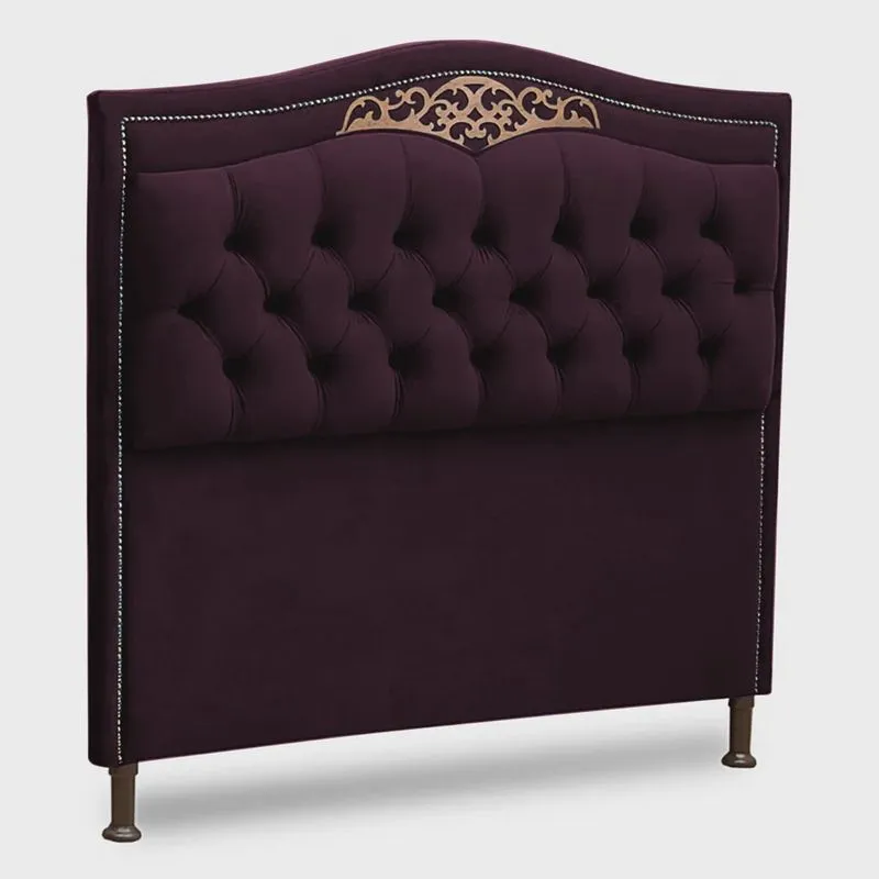 Cabeceira Estofada Cama Box Casal King Size Belize 195cm Luxor Roxo - Desk Design