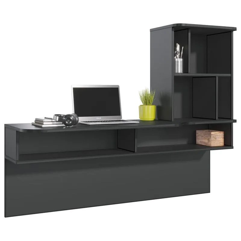 Bancada De Estudo Suspensa 135cm 6 Nichos Bilac C05 Preto - Mpozenato
