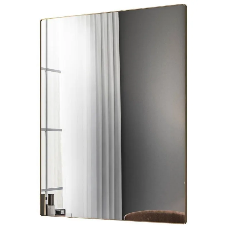 Espelho Decorativo Retangular Com Moldura Shine D09 Dourado - Mpozenato
