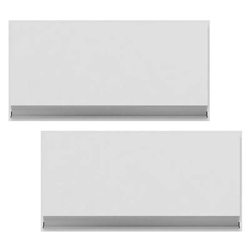 Kit 02 Armários Aéreo Geladeira Cozinha 60cm 1porta Branco