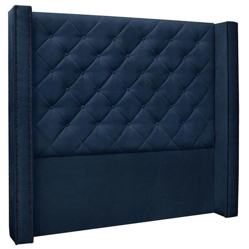 Cabeceira Cama Box Casal King Size Alteza 195Cm Azul Marinho