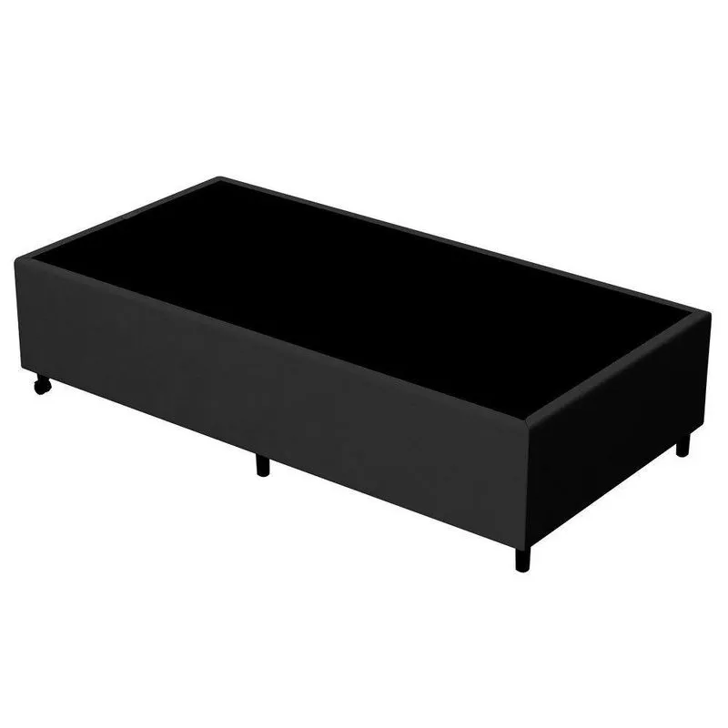 Base Para Cama Box Solteiro 88X188Cm Hit Suede Preto