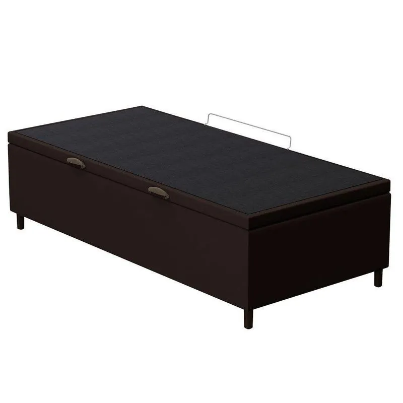 Base Para Cama Box Baú Solteiro 88X188Cm Hit Corano Marrom