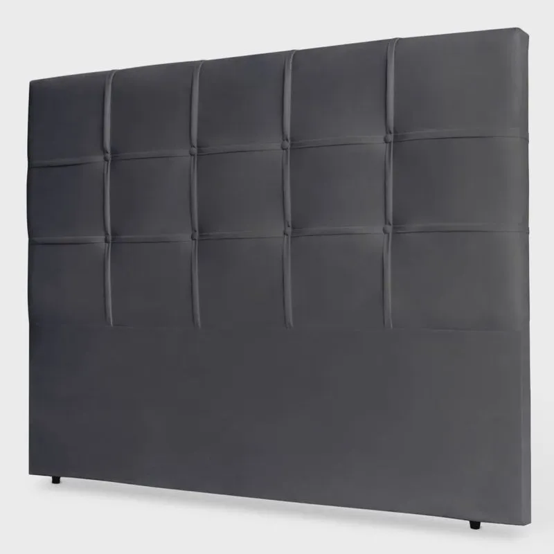 Cabeceira Estofada Cama Box Casal Fiorella 140cm Suede Cinza - Desk Design