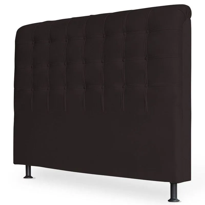 Cabeceira Estofada Cama Box Casal Louise 140cm Marrom Cacau