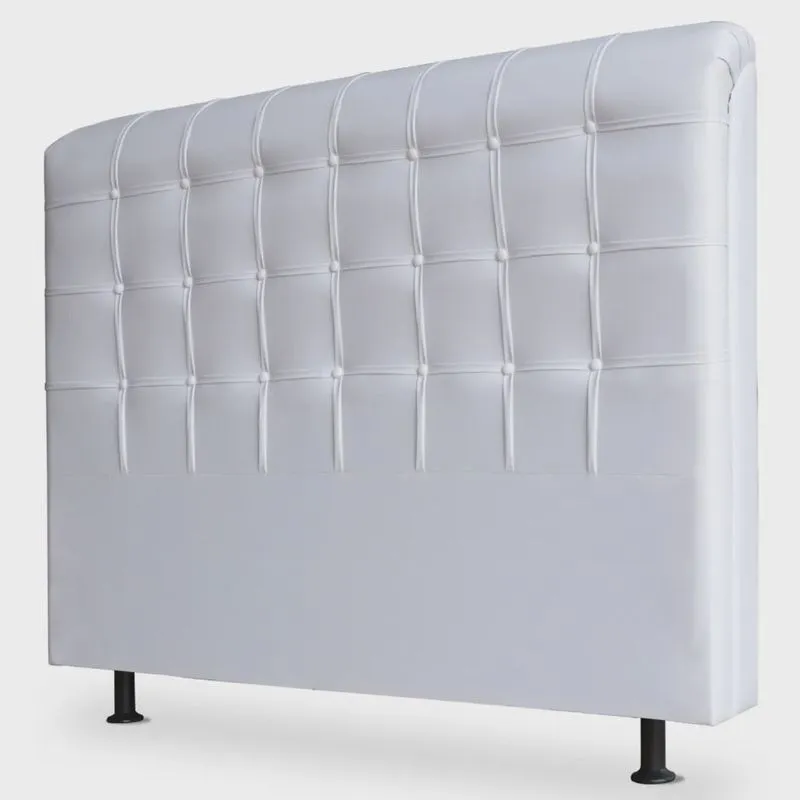 Cabeceira Estofada Cama Box Casal Queen Louise 160cm Corano Branco - Desk Design
