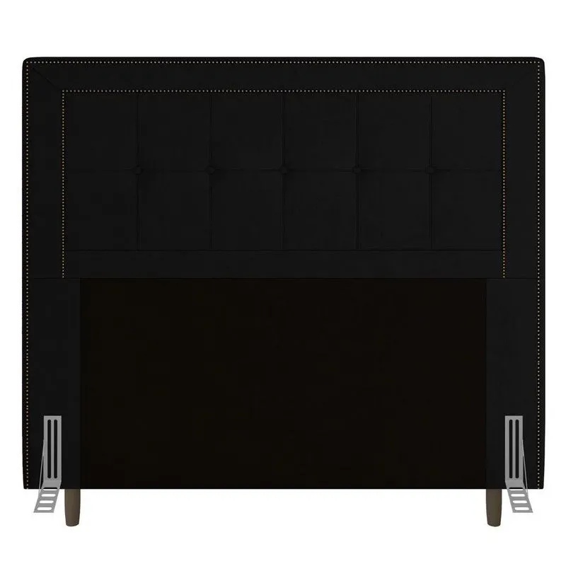 Cabeceira Box Queen Size 160cm Com Tachas E Frame Preto