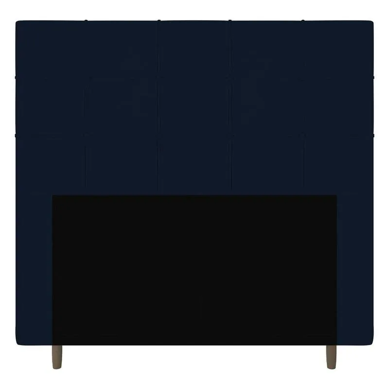 Cabeceira Box Casal Queen Size 160cm Veludo Azul Marinho