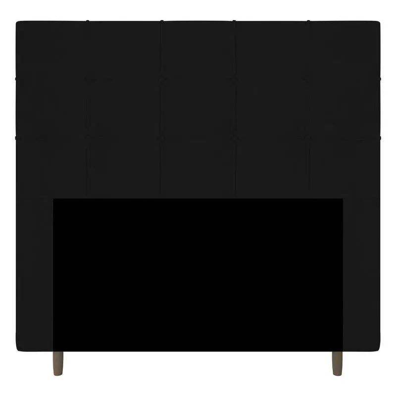 Cabeceira Cama Box Casal King Size Leiria 195cm Suede Preto