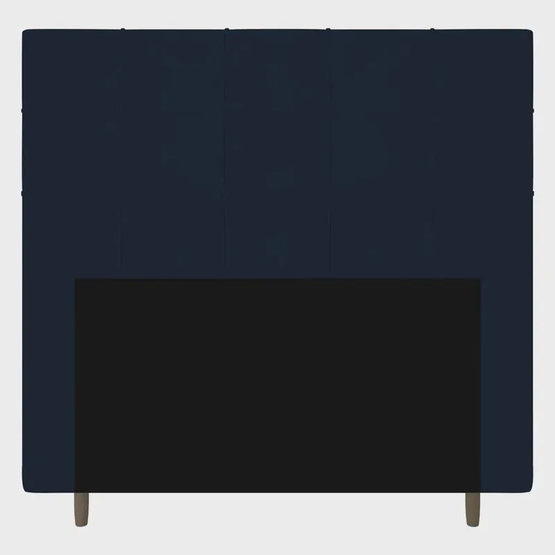 Cabeceira Cama Box Casal King Size Leiria 195cm Veludo Azul Marinho - Desk Design