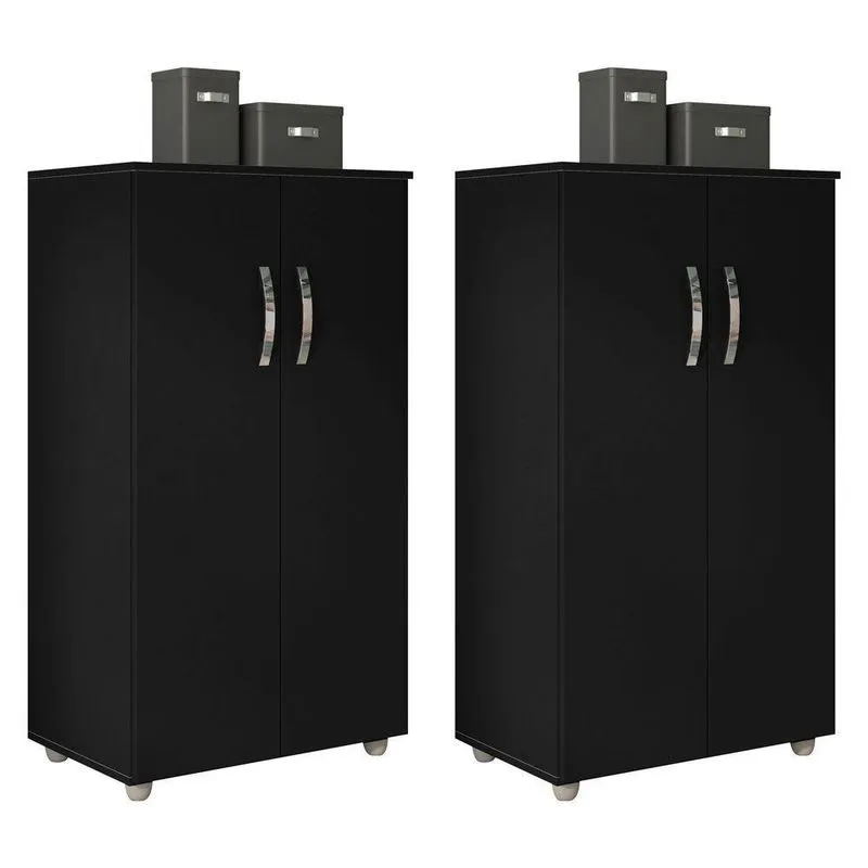 Kit 2 Armários Organizador Multiuso Rosana 2 Portas Preto