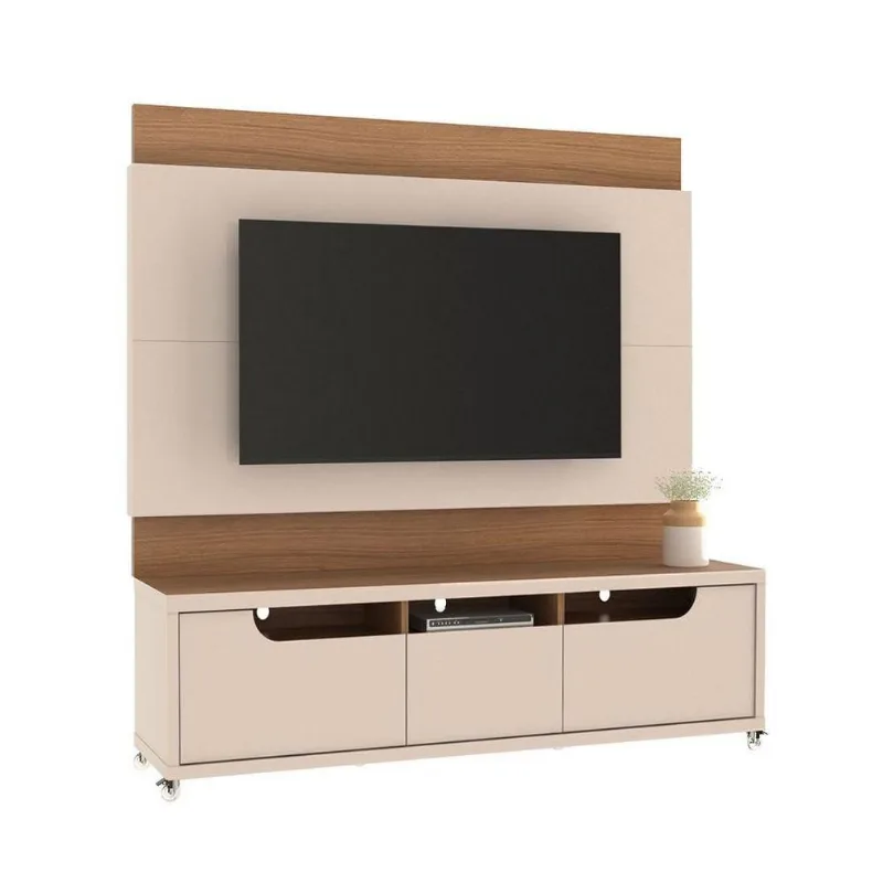 Rack Para Tv Até 60 Pol. Jersey Com Painel Expand 2.2 C14 Off White/Noce - Mpozenato