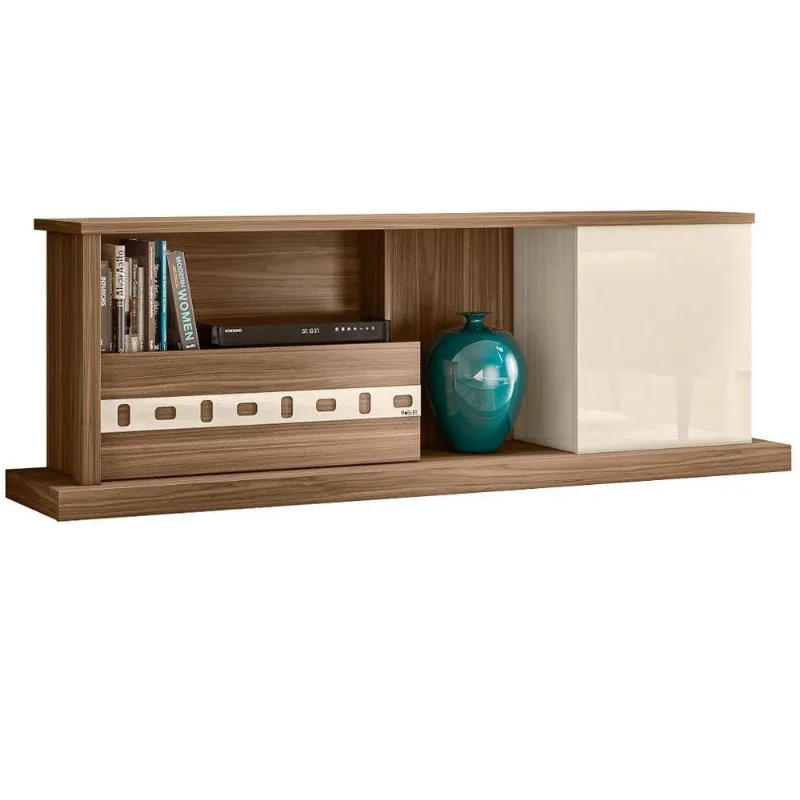 Rack Bancada Para Tv Até 65 Pol. 184Cm 1 Porta Lisboa B03 Carvalho Nobre/Off White - Mpozenato