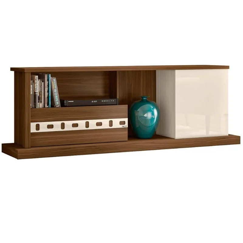 Rack Bancada Para Tv Até 65 Pol. 184cm 1 Porta Lisboa B03 Freijó/off White - Mpozenato