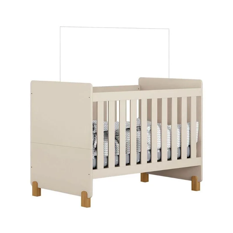 Berço Mini Cama Certificado Pelo Inmetro Melody M08 Off White Acetinado