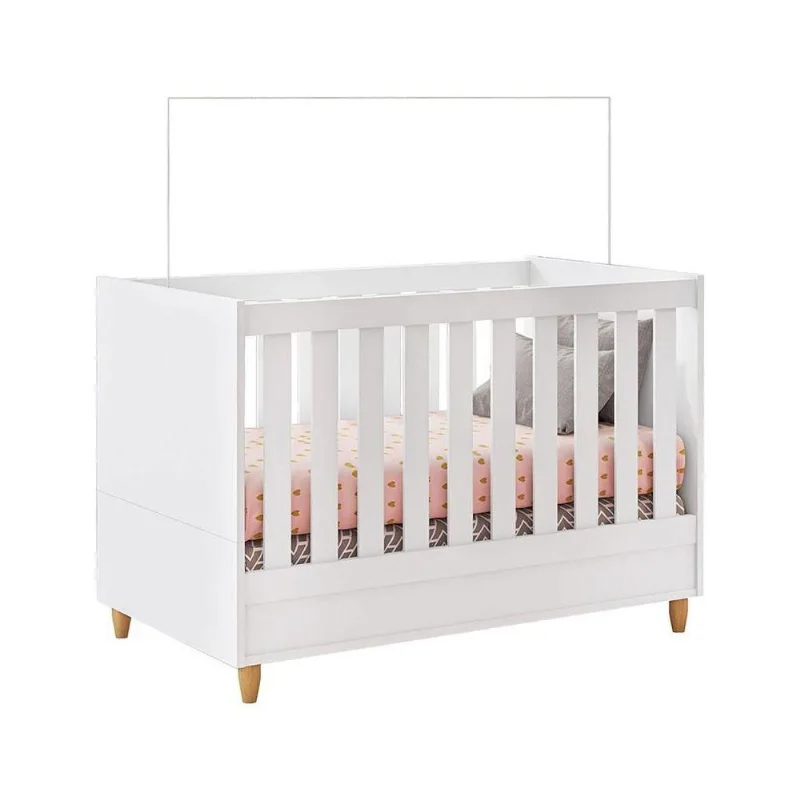Berço Mini Cama Retrô Certificado Pelo Inmetro Milka M08 Branco Acetinado